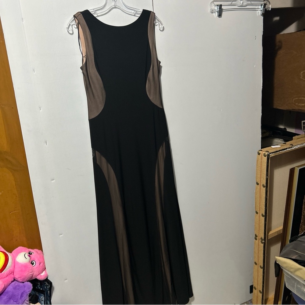 Night Way Collections Black and Brown Maxi Dress